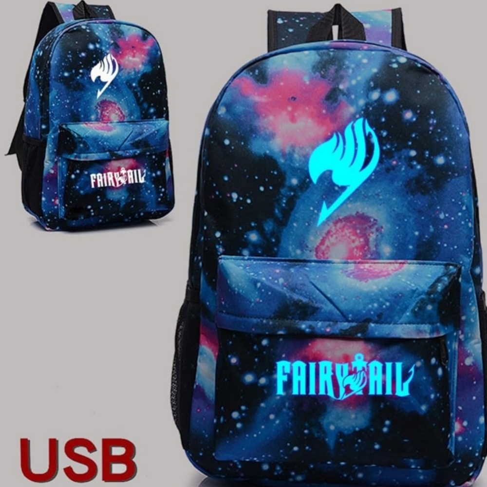 Fairy Tail Anime Cosplay Luminous Backpack 18' Casual Daypack Travel Hiking